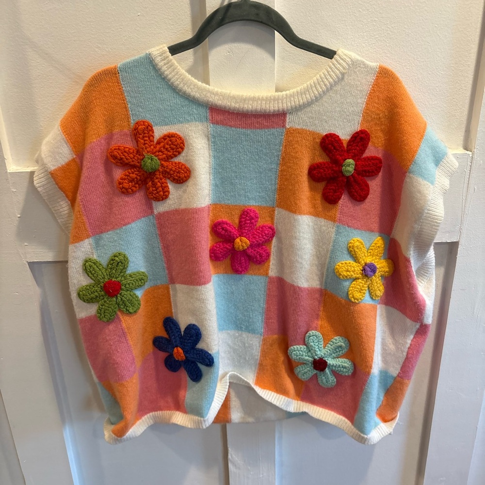 BiBi Pink and White Striped Knit Top